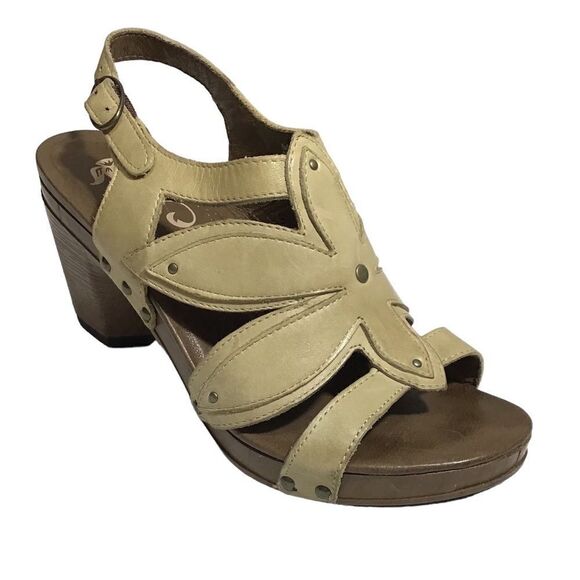 Dansko Nina Violet Leather Chunky Heel Sandals Size 39 - Picture 1 of 12